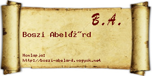 Boszi Abelárd névjegykártya